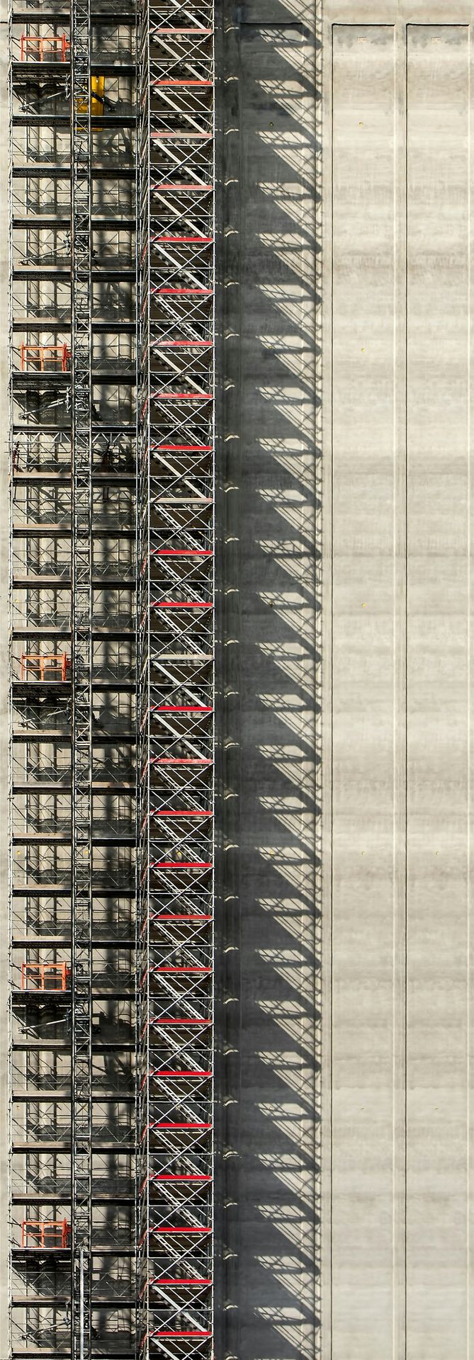 aerial photography of gray steel scaffolding